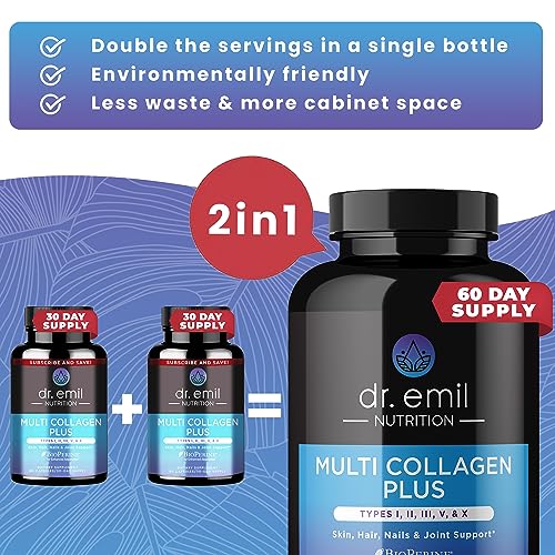 DR EMIL NUTRITION Multi Collagen Pills - 180 Capsules - Collagen Supplements to Support DR EMIL NUTRITION uk supplements