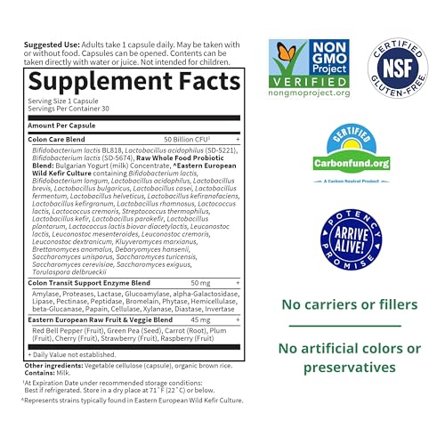Garden of Life Probiotics for Women and Men - Raw Probiotics Colon Care 50 Billion Garden of Life uk supplements