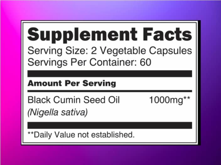 Black Seed Oil Capsules 1000mg - Premium Black Cumin Seed Oil Capsules - Black Seed Blossom Nature uk supplements
