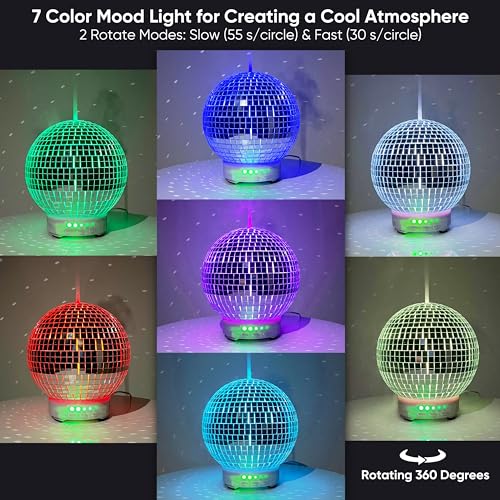 Disco Ball Diffuser Rotating - 300 ML Mirror Ball Oil Diffuser, Essential Oils Diffusers for Home SCANDINORDICA uk supplements