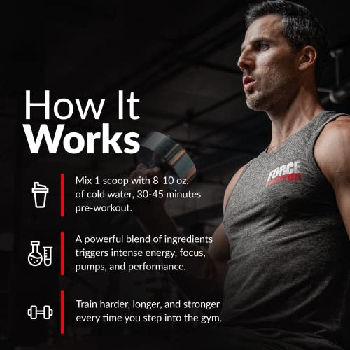 FORCE FACTOR Test X180 Pre-Workout Powder & Energy Supplement, Boost Focus Force Factor uk supplements