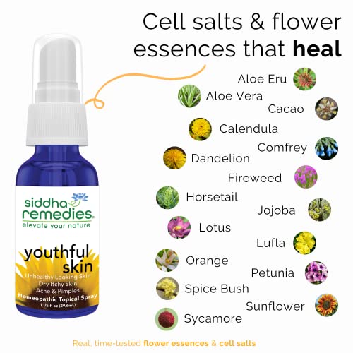 Siddha Remedies Youthful Skin Cell Salts Flower Essences for Dry Itchy Skin, Acne Pimples, Scar Removal Siddha uk supplements