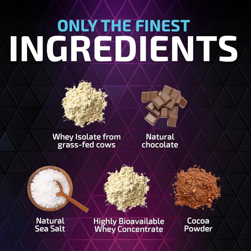 Whey Protein Powder 24g - Chocolate Ice Cream Whey Isolate Protein for Muscle Growth Nature's Nutrition uk supplements