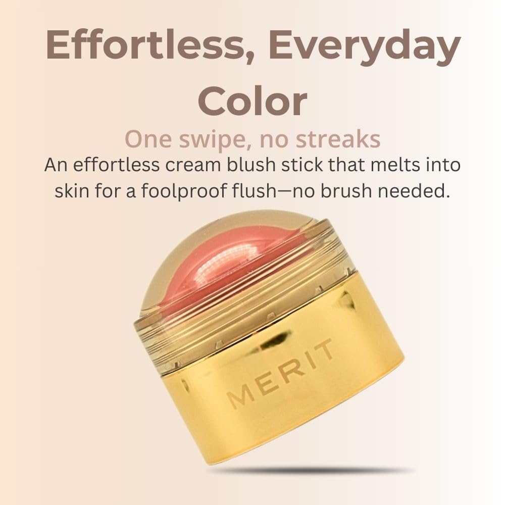 MERIT Flush Balm Cream Blush – Lusitano Soft Peach | Hydrating Radiant Cheek & Lip Tint Stick with Vitamin E | Lightweight, Buildable, Vegan & Cruelty-Free Blush Merit uk supplements