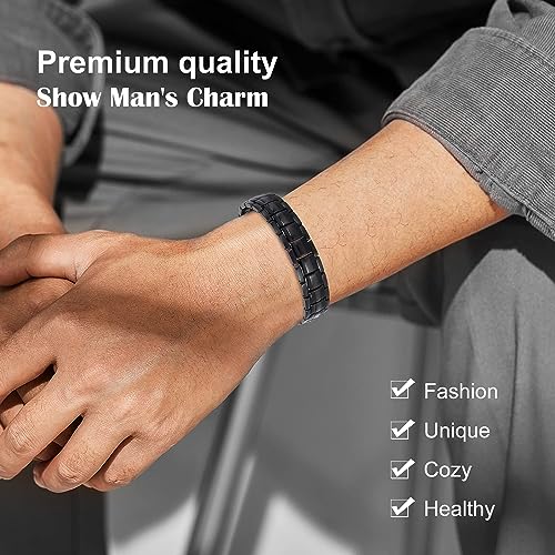 JEROOT Magnetic Bracelets for Men, Pure Titanium Double Row Strong Magnets JEROOT uk supplements