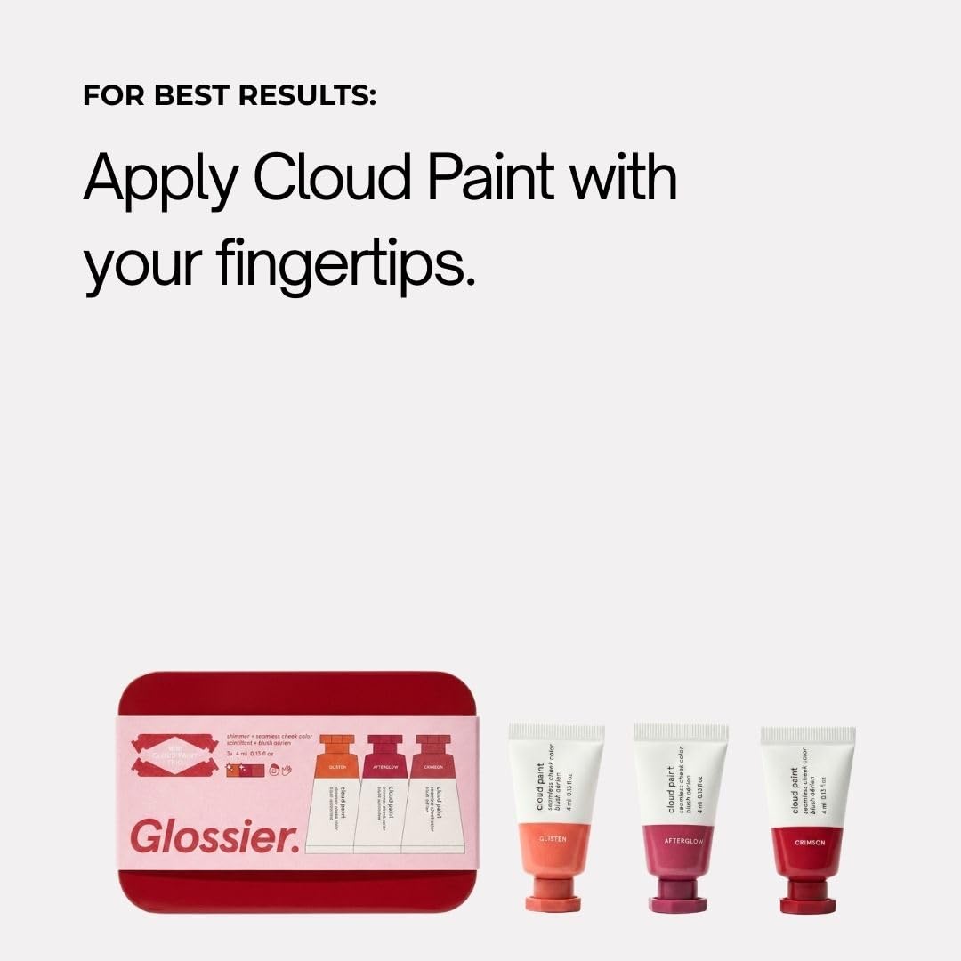 Glossier Mini Cloud Paint Blush Trio Holiday Gift Set: Crimson, Glisten & Afterglow Glossier uk supplements