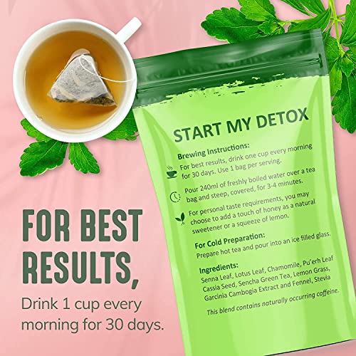 30 Day Detox Tea for Women & Men, All-Natural Herbal Teatox, Energy, Digestion NEWME uk supplements
