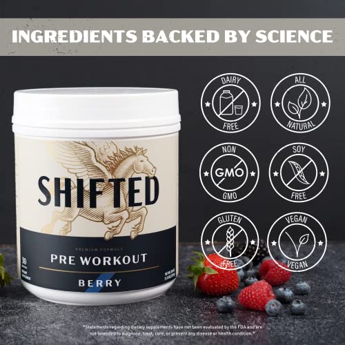 SHIFTED Premium Pre Workout Powder, Energy & Focus Supplement with Creatine Monohydrate SHIFTED uk supplements