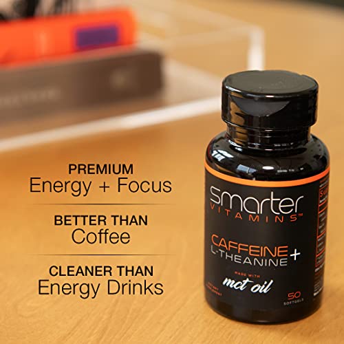 200mg Caffeine Pills - MCT Oil from 100% Coconuts + 100mg L-Theanine, Advanced Energy SmarterVitamins uk supplements
