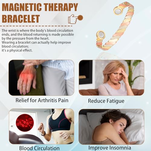 MagVIVACE Women Copper Magnetic Bracelet for Arthritis, Pure Copper Jewelry, Lymph Detox Bracelets MagVIVACE uk supplements