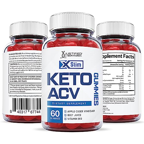 Justified Laboratories X Slim Keto ACV Gummies 1000MG Xslim Vegan Non GMO with Pomegranate Justified Laboratories uk supplements