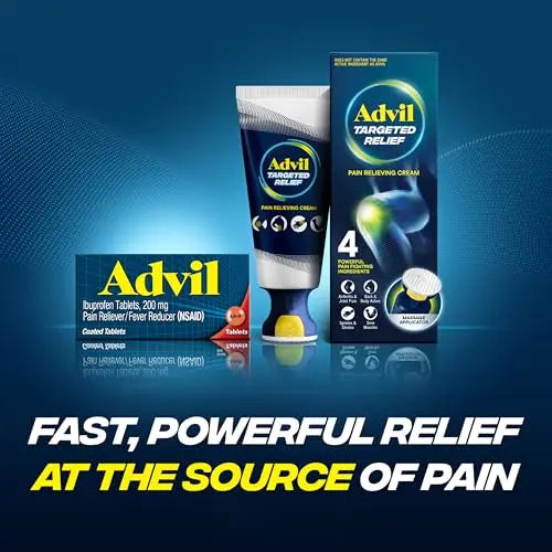Advil Pain Reliever and Fever Reducer, Pain Relief Medicine with Ibuprofen 200mg for Headache, Backache, Menstrual Pain and Joint Pain Relief - 10 Coated Tablets Advil uk supplements