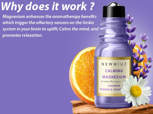 Calm Magnesium Roller Lavender Orange Cedarwood Essential Oil Roll On Calming Aromatherapy Self Care New Miuz uk supplements