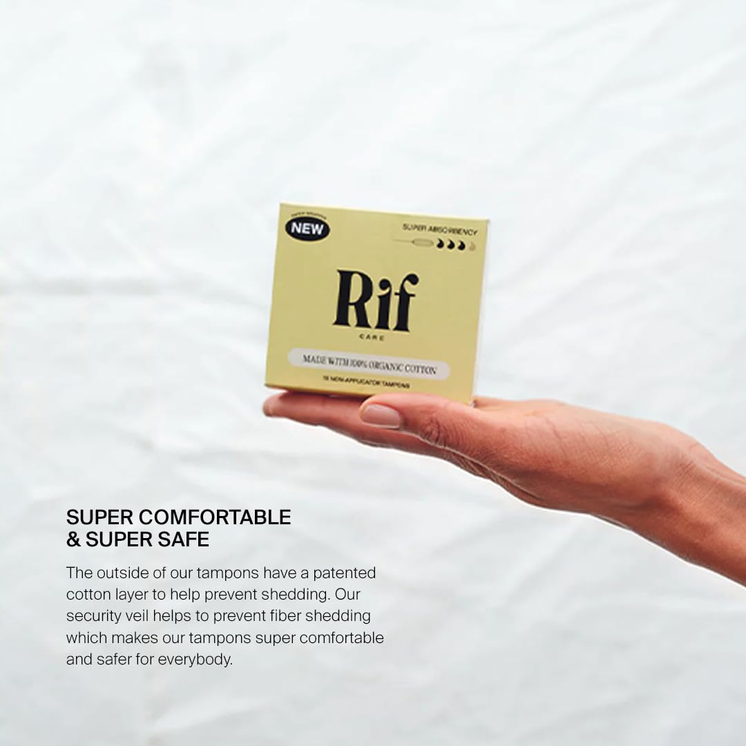 Rif Care Highly Absorbent Tampons, Organic Cotton, Non-Applicator (Super Absorbency Tampons) 18 Count Rif care uk supplements