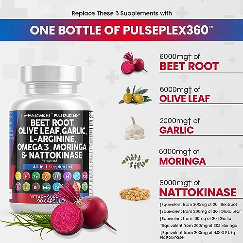 Beet Root Capsules 6000mg Olive Leaf 6000mg Nattokinase 4000 FU Clean Nutraceuticals uk supplements