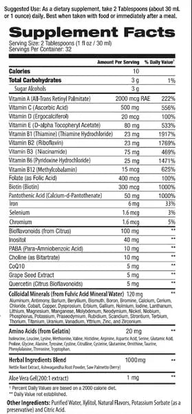 Elevatic Multivitamin for Men | 32 Fl.oz (960ml) | Superior Tasting | All Natural | Energy Booster Liquid Multivitamin Elevatic uk supplements