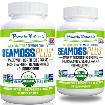 Power By Naturals Sea Moss Plus - USDA Certified Organic Wildcrafted Irish Seamoss Power By Naturals uk supplements