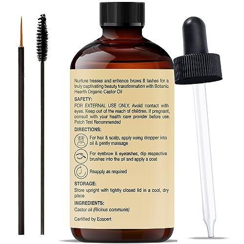 Botanic Hearth Castor Oil | USDA Certified Organic |100% Pure & Hexane Free | Cold Pressed | Growth Botanic Hearth uk supplements
