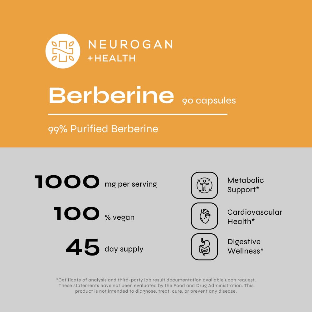 Neurogan Berberine Supplement Capsules, Weight Management Support - 45,000MG Natural Neurogan uk supplements