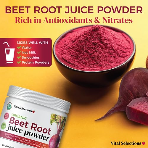 Vital Selections 100% Organic Beet Root Juice Powder, Highest Purity and Potency Vital Selections uk supplements