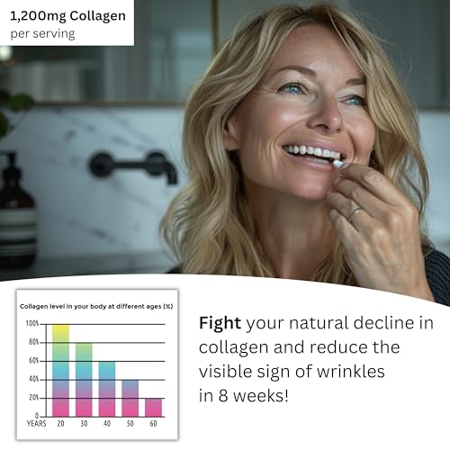 Re-Coll 1200mg Collagen Capsules - High Strength Supplement with Hyaluronic Acid - for Hair Skin Re-Coll uk supplements