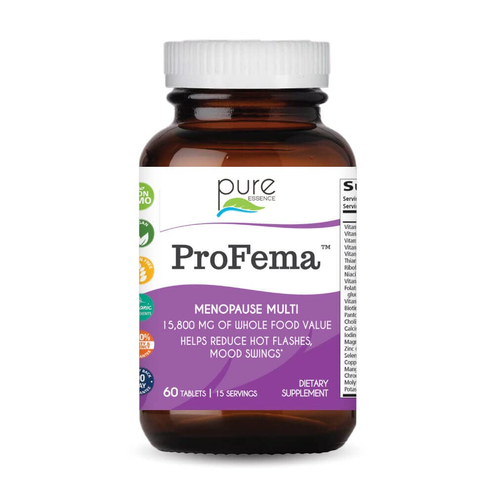 Pure Essence Labs ProFema - Multivitamin for Women - Natural Menopause Relief Supplement - Promotes Hormone Balance, Reduces Hot Flashes, Mood Swings, Night Sweats (60 Capsules) PURE ESSENCE LABS uk supplements
