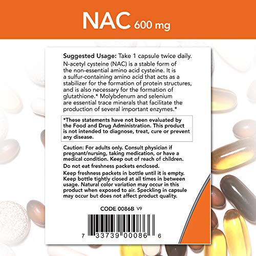 NOW Supplements, NAC (N-Acetyl Cysteine) 600 mg with Selenium & Molybdenum NOW uk supplements