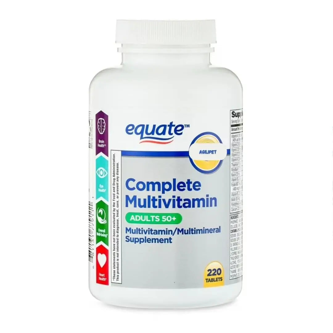 AGILIPET Equate Complete Multivitamin/Multimineral Supplement Tablets, Adults 50+, 220 Count (Pack of 1) Sticker AGILIPET uk supplements