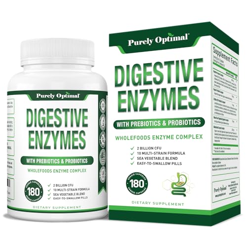 Purely Optimal Premium Digestive Enzymes Plus Prebiotics & Probiotics - for Better Digestio Purely Optimal uk supplements