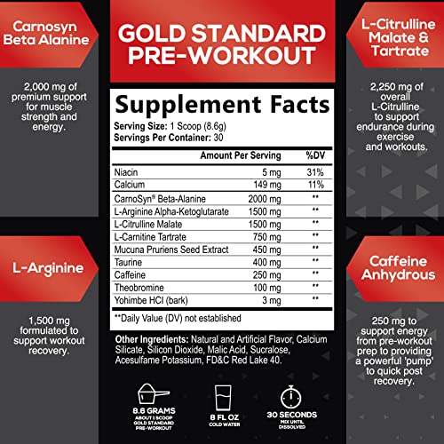 Pre-Workout Powder with Beta-Alanine & Caffeine for Energy, L-Citrulline & L-Arginine SILVERONYX uk supplements