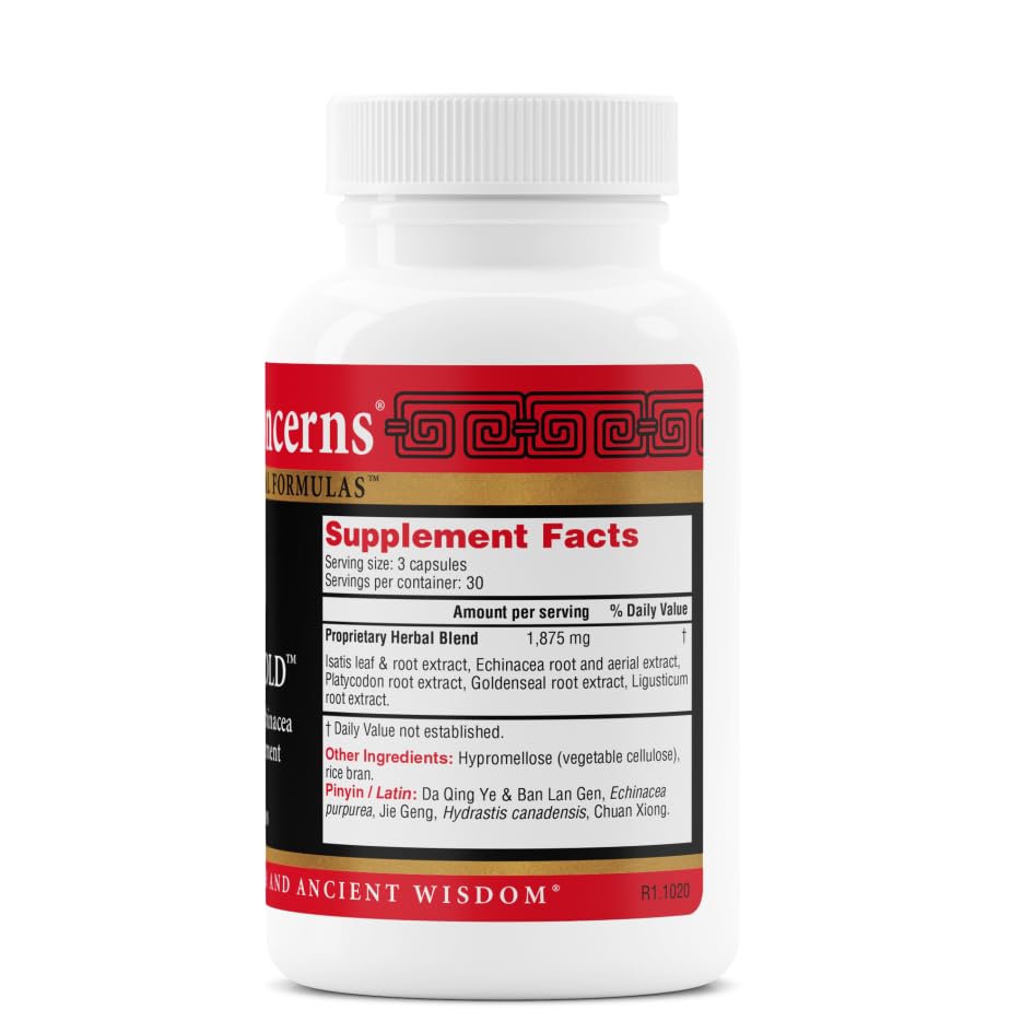 Health Concerns Isatis Gold - Immune System Support & Respiratory Tract Supplements - Echinacea, Platycodon, Goldenseal & Ligusticum Root Extract - 90 Capsules Health Concerns uk supplements