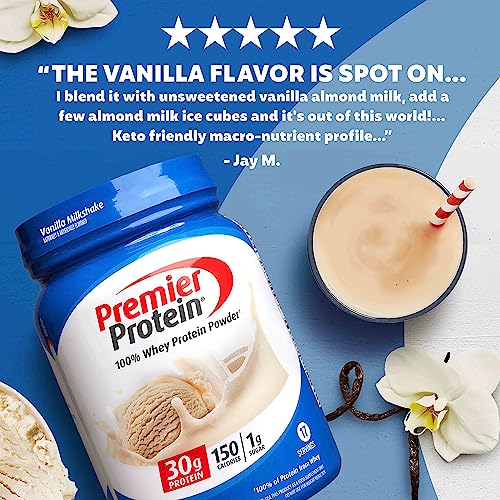 Premier Protein Powder, Vanilla Milkshake, 30g Protein, 1g Sugar, 100% Whey Protein Premier Protein uk supplements