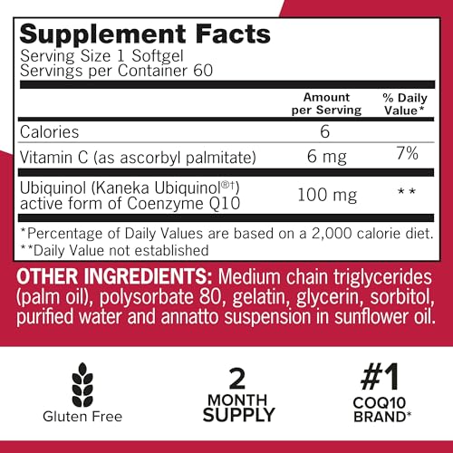 Qunol Ubiquinol CoQ10 100mg Softgels, Qunol Mega Ubiquinol 100mg - Superior Absorpti Qunol uk supplements