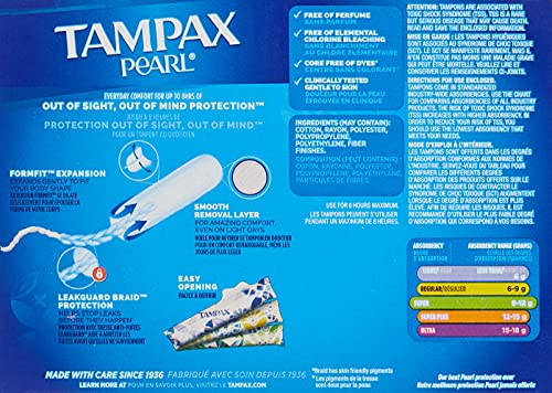 Tampax Pearl Unscented Super Absorbency Tampons, 96 Count Tampax uk supplements