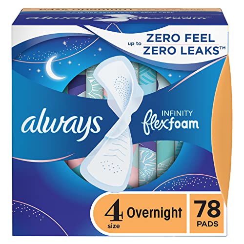 Always Infinity Feminine Pads For Women, Size 4 Overnight Absorbency, Multipack, With Flexfoam Always uk supplements