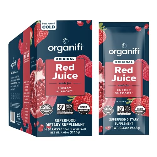 Organifi Red Juice - Vegan Energy Powder - Berry-Flavored Adaptogen Drink - Caffeine Organifi uk supplements