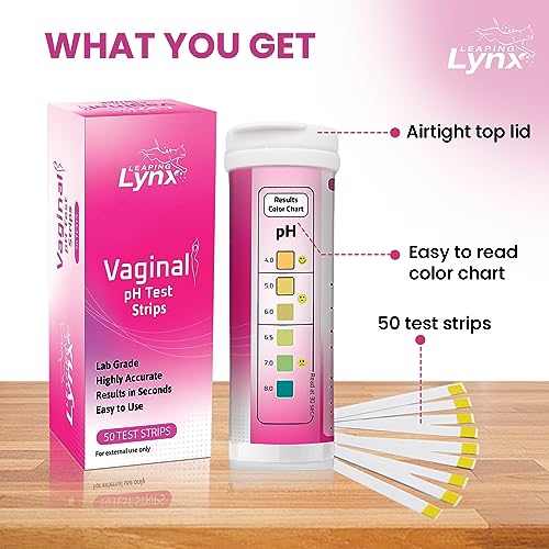 5-Minute Vaginal pH Test Kit for Women - 50 Premium-Quality Vaginal Heath pH Test Strips Included Leaping Lynx uk supplements