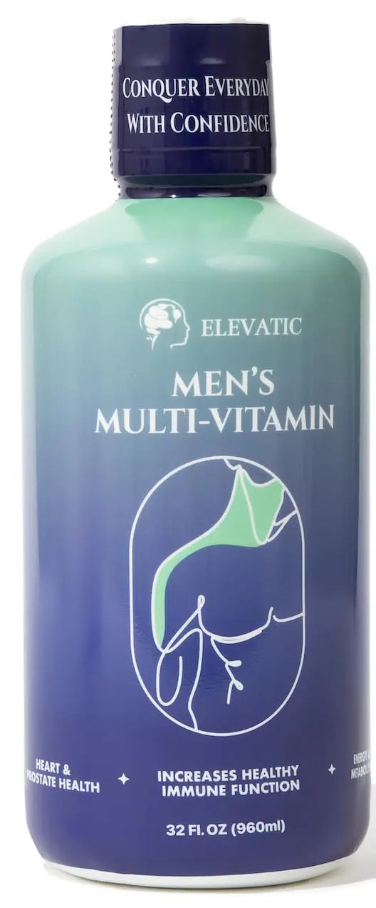 Elevatic Multivitamin for Men | 32 Fl.oz (960ml) | Superior Tasting | All Natural | Energy Booster Liquid Multivitamin Elevatic uk supplements