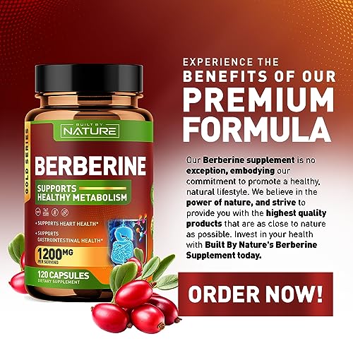 Berberine 1200mg - 100% Pure Berberine HCl Supplement, High Strength Berberine Built by Nature uk supplements