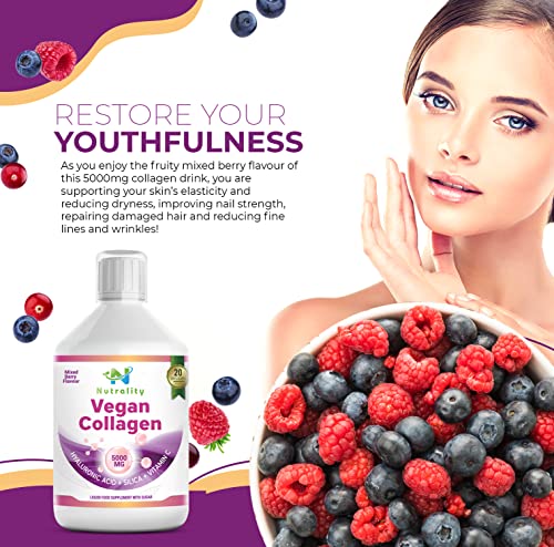 Nutrality Vegan Liquid Collagen | Premium-Grade 5000mg Hydrolyzed Collagen Peptides with Silica, Biotin Nutrality uk supplements