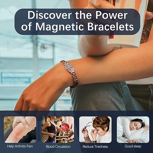 Jecanori Copper Bracelets for Women,Classic Magnetic Copper Bracelet,Valentine's Day Jecanori uk supplements