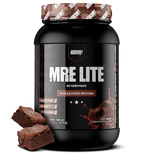 REDCON1 MRE Lite Whole Food Protein Powder, Fudge Brownie - Low Carb & Whey REDCON1 uk supplements