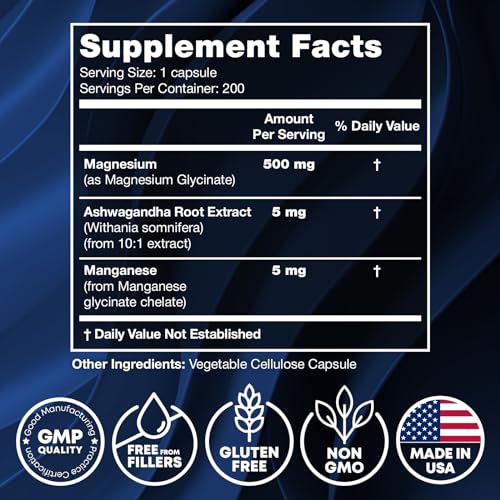Magnesium Glycinate 500MG - Magnesium for Sleep - High Absorption Chelated Magnesiu JOYLI Nutrition uk supplements