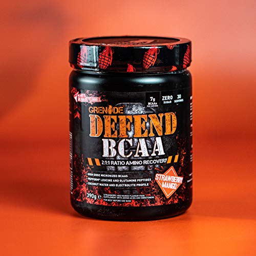 Grenade Defend BCAA Powder, Strawberry Mango, 390 g (7 g BCAA's Per Serving Grenade uk supplements