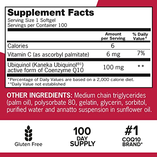 Qunol Mega Ubiquinol 100mg CoQ10, Superior Absorption, Patented Water and Fat Soluble Qunol uk supplements
