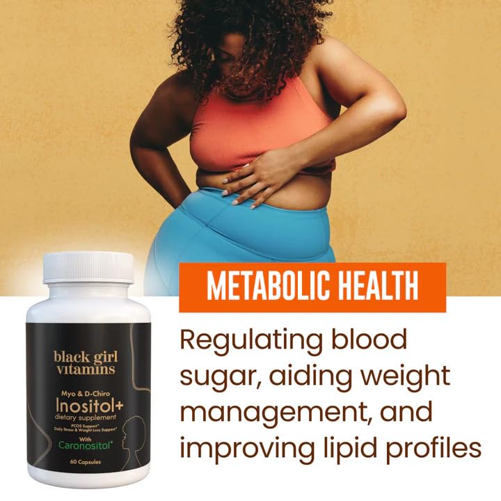 Black Girl Vitamins Inositol Supplement, 2000mg Myo + 50mg D-Chiro, Vegan Capsules to Support Hormone Balance, Healthy Ovarian & Menstrual Wellness, 60 Count Black Girl Vitamins uk supplements