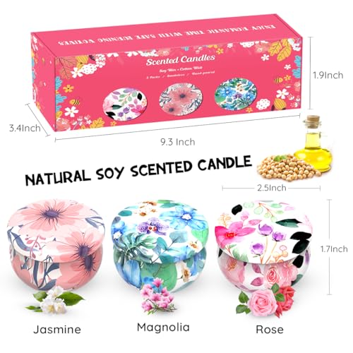 3 Pack Scented Candles Set for Christmas Thanksginving Gift, Relaxing Aromatherapy Candles Gift Henaler uk supplements