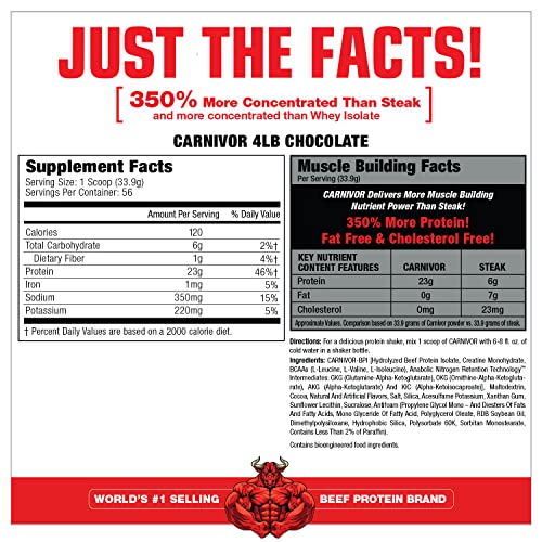 MuscleMeds, Carnivor Beef Protein Isolate Powder 56 Servings, Chocolate, 72 Ounce MuscleMeds uk supplements