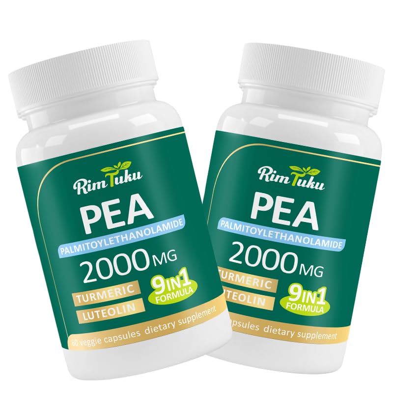 Liposomal Palmitoylethanolamide 2000MG + Luteolin 200MG + Turmeric 200MG & Fisetin 100MG, Micronized Pea 99% Highly Purified Enhanced Absorption Pea Supplement, 120 Capsules RimTuku uk supplements