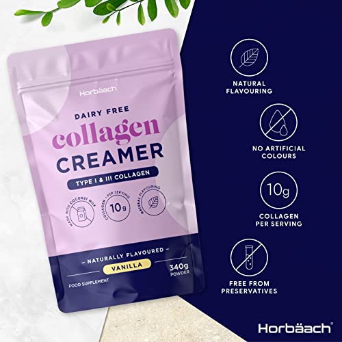Collagen Creamer for Coffee | Vanilla Flavour | Type 1 & 3 Collagen Peptides Horbäach uk supplements